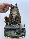 Vintage 90'S Upper Deck Cast Iron Cat Doorstop Decor 10" X 8.75". Fixed Price $29.99.