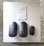 Secrui Wireless Doorbell, Model M508X2+F55, Black. Fixed Price $17.99.