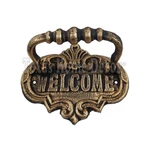 Fleur De Lis Door Knocker Cast Iron Welcome Heavy Duty Rustic Gold Patina. Fixed Price $24.95.