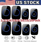 Waterproof Wireless Doorbell Adjustable Volume 1000FT Receiver 38 Chime. Fixed Price $12.08.