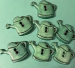 (7) New 1/4 Garden Watering Can 2-HOLE Green Plastic Novelty BUTTONS-Z301. Fixed Price $6.99.