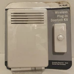 Doorbell: Wireless Plug-in Kit With 1-PUSH Button, White, Two Tunes. Fixed Price $19.19.