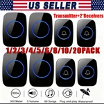 Waterproof Wireless Doorbell Adjustable Volume 1000FT Plugin Receiver 38 Chime. Fixed Price $878.98.