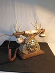 Vintage Buck Deer Antler Push Button Phone Land Line 2007 Hunters Rotary Style. Fixed Price $44.00.