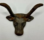 Vintage Cast Iron Bull Steer Cow Western Rustic Pull Drawer Door Knob Coat Hat. Fixed Price $11.99.