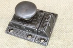 Old Cabinet Latch Catch Cast Iron Knob 1880'S Victorian Foliage Leaf Vine Scroll. Fixed Price $59.85.