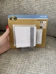 Hampton Bay Wireless Square Plug In Door Bell Kit White With Gray Fabric. Fixed Price $27.08.