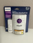 Philips Wireless Doorbell Kit Plug-in Chime 150FT Range 85DB DES2120W/27 New. Fixed Price $11.99.