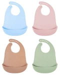 4 Pcs Silicone Baby Bibs Waterproof Adjustable Toddler Girls Boys Feeding. Fixed Price $24.05.
