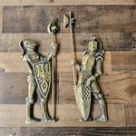 Vintage Cast Iron Gold Medieval Knights Wall Hanging Man Cave Art Norleans. Fixed Price $74.00.