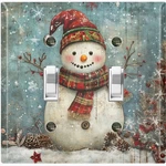 Metal Light Switch Outlet Cover Wall Plate Holiday Christmas Snowman SAN123. Fixed Price $18.89.