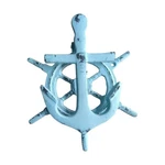 Nautical Beach Ocean Distressed Anchor Ship Wheel Door Knocker Cast Iron. Fixed Price $20.00.