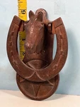 Vintage Western Head & Horseshoe W/ranger Star Cast Iron Door Knocker. Fixed Price $88.00.