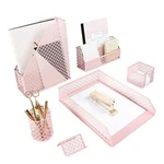 Desk Organizer Set Mail Sorter Sticky Note Holder Pen Cup Pink 6CT Blu Monaco. Fixed Price $48.48.