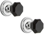 Nostalgic Warehouse Classic Rosette Passage Waldorf Black Door Knob Chrome 2.75". Fixed Price $69.99.