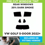 For Vw Golf 5-DOOR Hatchback 2022+ Pre Cut Window Tint Rear 20% Dark Smoke Film. Fixed Price $51.78.