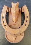 Vintage Door Knocker Cast Iron Horseshoe Star Rustic Western Cowboy. Fixed Price $27.50.