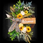 Spring Summer Wreaths For Front Door, 22" Welcome Home Decor, Sunf.... Fixed Price $59.73.