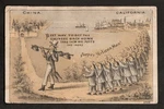1880S Victorian Trade Card - Mrs Potts Enterprise Sad Irons Uncle Sam. Fixed Price $75.00.