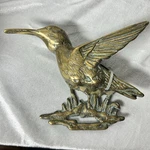 Flora Fauna Solid Brass Door Knocker Hummingbird Green Gold Vintage. Fixed Price $28.00.