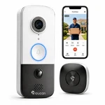 Toucan Doorbell Camera Wireless Chime 2K Video 180 Wide View No-wiring. Fixed Price $108.32.