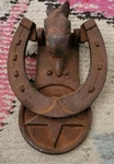 Cast Iron Antique Reproduction Door Knocker Cowboy Western. Fixed Price $14.29.