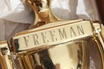 New Vintage Baldwin Polished Brass Door Knocker Monogrammed "freeman". Fixed Price $10.00.