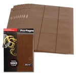 Pack Of 10 Bcw 2 " X 3 Card 18-POCKET Side Loading Brown Pro Binder Pages. Fixed Price $7.70.