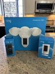 Ring Video Doorbell Wired, Floodlight Camera Pro, And Outdoor. Fixed Price $130.00.