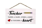 Gsm Brands Teacher Takes Hand Wood Plank Hanging Sign For School Decor (13..... Fixed Price $9.45.