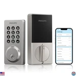 Philips Smart - Wifi Keyless Entry Deadbolt, App Control, Auto Lock, Nickel. Fixed Price $209.98.