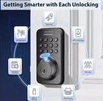 Ulecoce Black Fingerprint Smart Door Lock Keyless Entry Deadbolt App Control. Fixed Price $88.99.