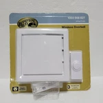 Hampton Bay Wireless Plug-in Door Bell Kit With 1-PUSH Button White. Fixed Price $13.95.
