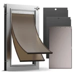 Vosoir All Aluminum Dog Door With 2 Magnetic Flaps & 1 Large, Silver. Fixed Price $135.99.