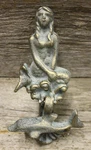 Cast Iron Antique Style Nautical Mermaid / Dolphin Door Knocker Green Finish. Fixed Price $8.99.