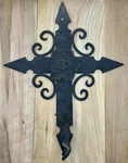 Cast Iron Cross Ornate Door Knocker Wall Decor Heavy Vintage 14 Inch. Fixed Price $64.00.