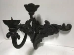 Vtg. Gothic Cast Iron Scroll Design Wall Hanging Candleholder. Fixed Price $75.00.