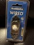 New Heath Zenith Wired Antique Brass Metal Push Button Doorbell SL-925. Fixed Price $13.99.