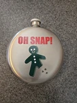 Oh Snap Gingerbread Man Flask 10 Oz Christmas Stainless Steel. Fixed Price $15.00.