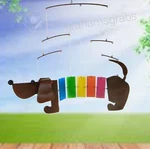 Cut Glass Rainbow Dachshund Mobile Chime Weiner Dog GEBLUEG478 Handworks. Fixed Price $39.99.