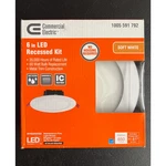 Commercial Electric Led Recessed 6IN Lighting Kit Dimmable Rated. Fixed Price $15.04.