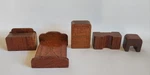 1940 Solid Wood Block Bedroom Set Dressers Vanity Doll House Lot 5. Fixed Price $25.00.