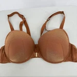 Cacique Boost Plunge Bra 46C Copper Bronze Metallic Front Close A83532. Fixed Price $18.02.
