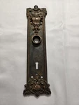 Antique Victorian Cast Iron Door Plate Intricate Floral Design. Fixed Price $33.00.